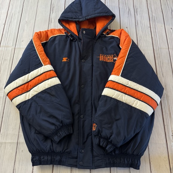 STARTER Other - Vintage Starter Denver Broncos Jacket XL + Super Bowl XXXIII Football COA Korea